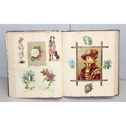 596 - A 19th century scrapbook with a large qty of scraps, mainly animals etc