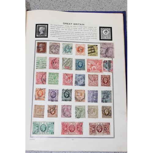 597 - An early 20th century world stamp album and contents to include a number of 19th century stamps