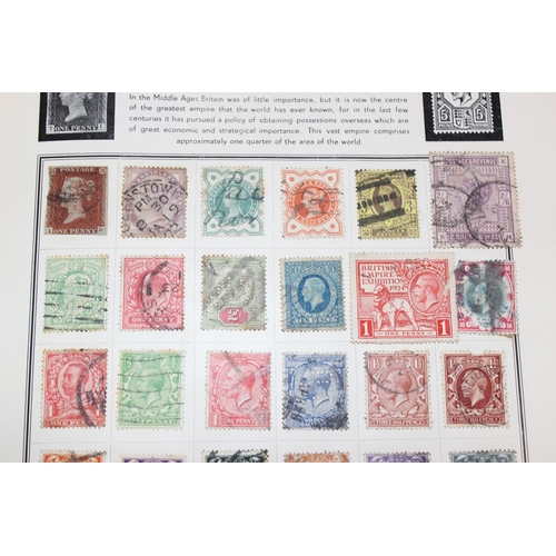 597 - An early 20th century world stamp album and contents to include a number of 19th century stamps