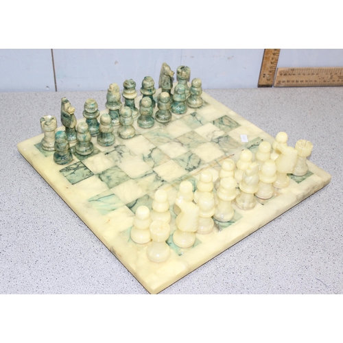 1536 - Vintage marble chess set and board