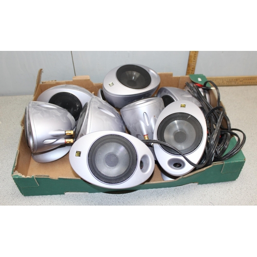 866 - 8 KEF HTS2001 egg shaped speakers