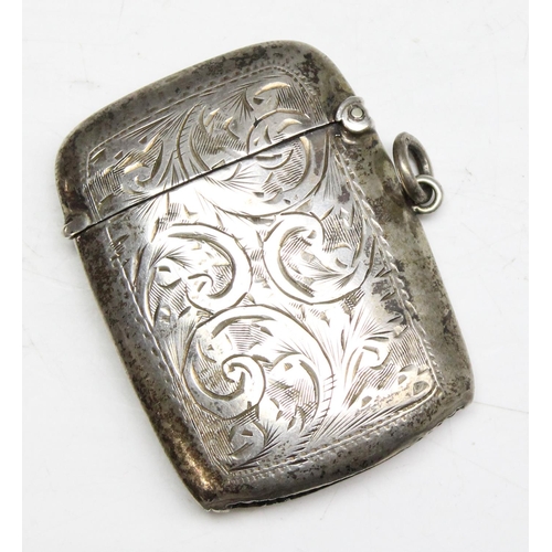 1035 - An antique silver vesta case, Birmingham 1923 by John Thompson & Sons