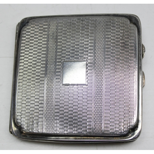 1054 - Silver cigarette case, Birmingham 1928  by Joseph Gloster Limited, approx 94.27g gross