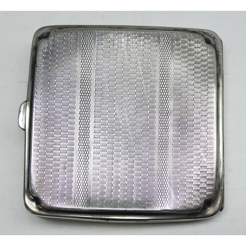 1054 - Silver cigarette case, Birmingham 1928  by Joseph Gloster Limited, approx 94.27g gross