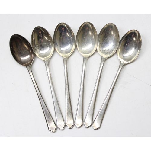 1064 - A set of 6 silver coffee spoons, Birmingham 1936 by Barker Brothers Silver Ltd, approx 79.61g gross