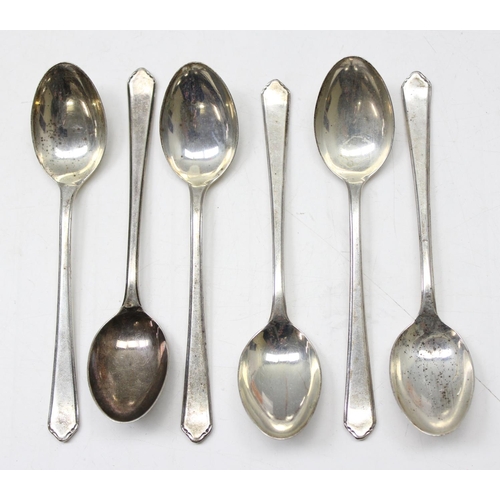 1064 - A set of 6 silver coffee spoons, Birmingham 1936 by Barker Brothers Silver Ltd, approx 79.61g gross