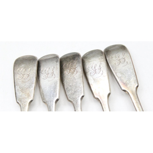 1065 - A set of 5 19th century silver tea spoons, Birmingham 1882 by Elkington & Co (Frederick Elkington), ... 