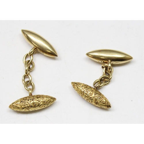 1171 - A pair of 18ct gold cufflinks, marked 18 and XRF confirmed, approx 6.44g gross, in box