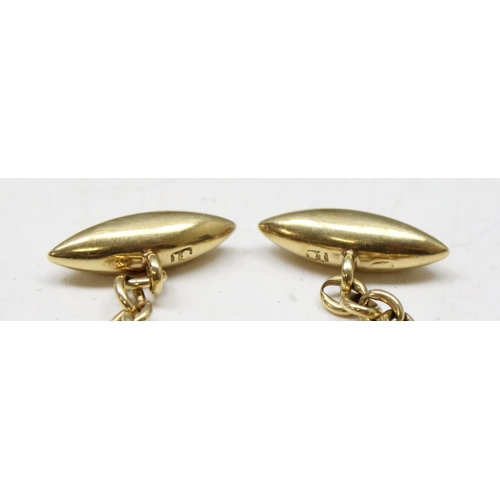 1171 - A pair of 18ct gold cufflinks, marked 18 and XRF confirmed, approx 6.44g gross, in box