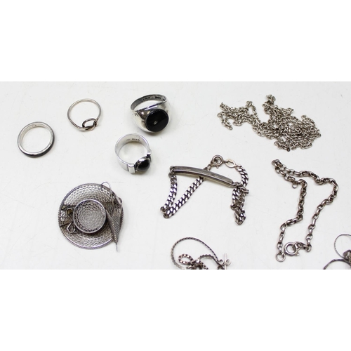 1173 - Qty of assorted mixed silver jewellery, all XRF confirmed to be silver, some marked