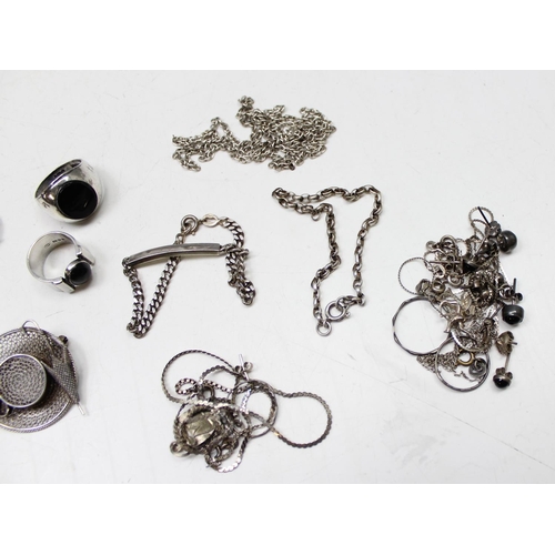 1173 - Qty of assorted mixed silver jewellery, all XRF confirmed to be silver, some marked