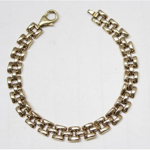 1187 - Italian 9ct gold bracelet, marked 375 but XRF confirmed, approx 18cm long, approx 6.46g gross