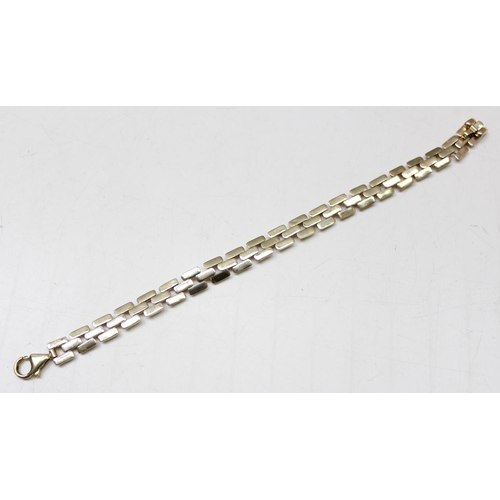 1187 - Italian 9ct gold bracelet, marked 375 but XRF confirmed, approx 18cm long, approx 6.46g gross