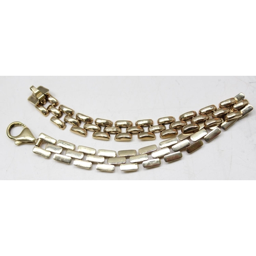 1187 - Italian 9ct gold bracelet, marked 375 but XRF confirmed, approx 18cm long, approx 6.46g gross