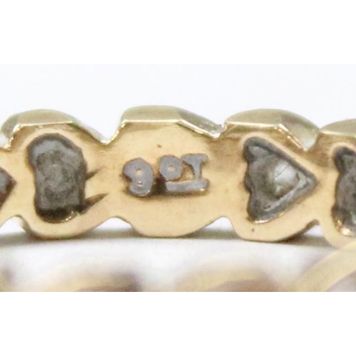 1197 - 9ct gold white stone eternity ring, approx size N, approx 2.21g gross