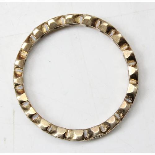 1197 - 9ct gold white stone eternity ring, approx size N, approx 2.21g gross