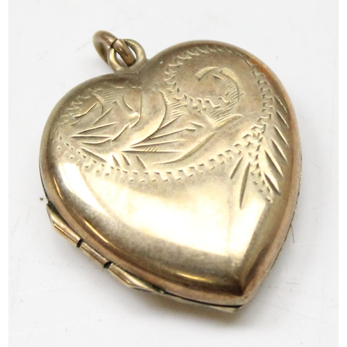 1199 - An antique 9ct gold signet ring, broken, approx 4.12g gross and a 9ct gold front and back locket, ap... 