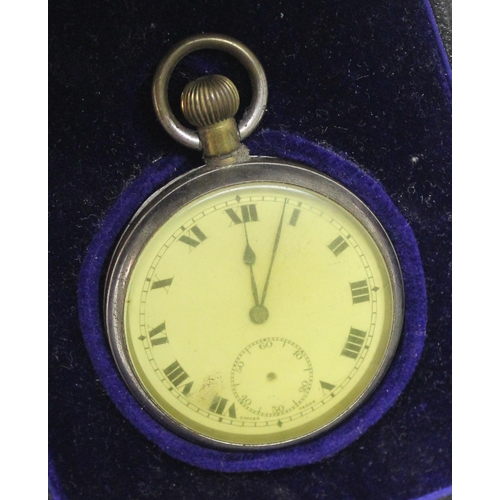 1330 - 4 assorted vintage pocket watches, one in leather case, the smaller fob watch with 925 silver case