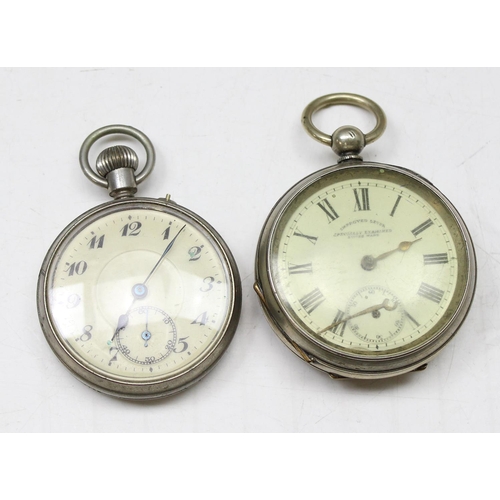 1330 - 4 assorted vintage pocket watches, one in leather case, the smaller fob watch with 925 silver case