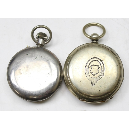 1330 - 4 assorted vintage pocket watches, one in leather case, the smaller fob watch with 925 silver case