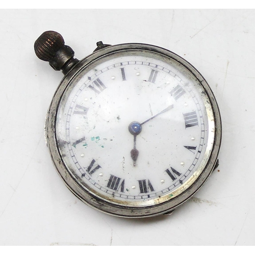 1330 - 4 assorted vintage pocket watches, one in leather case, the smaller fob watch with 925 silver case