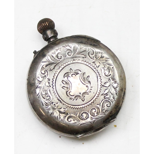 1330 - 4 assorted vintage pocket watches, one in leather case, the smaller fob watch with 925 silver case