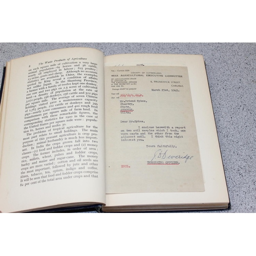 581 - Albert Howard 1931 signed 1st edition of 'The waste products of agriculture'.