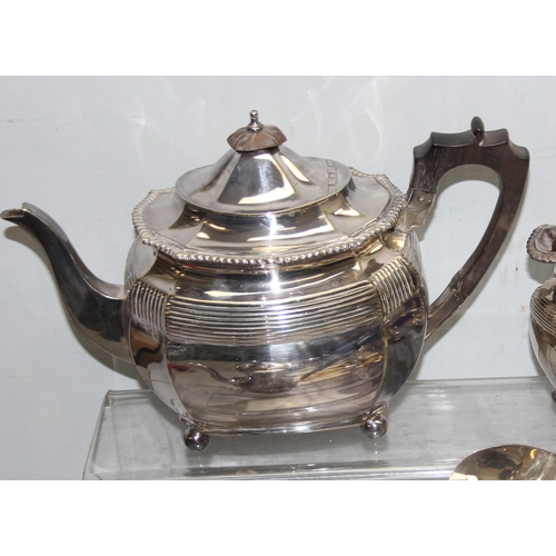 1063 - A large qty of assorted silver plated items, mainly antique to inc and Elkington silver plated tea s... 