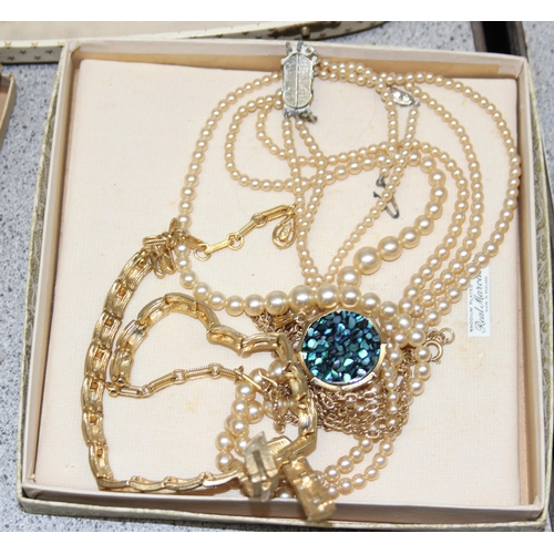 1199H - Qty of boxed vintage costume jewellery, mainly necklaces & bracelets