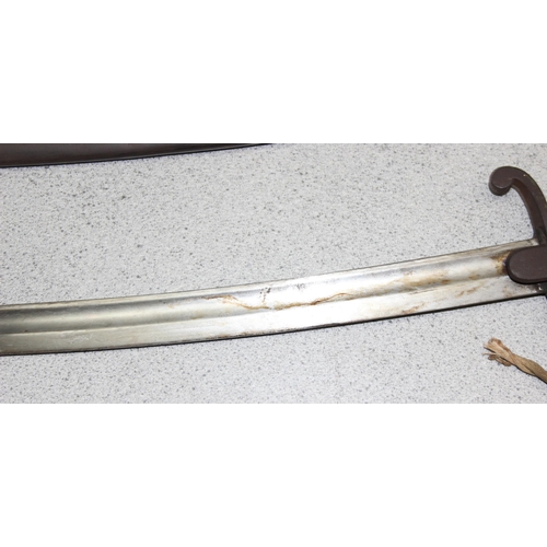 1420 - British military 1796 Pattern Light Cavalry fighting sabre sword with scabbard, various stamped mark... 