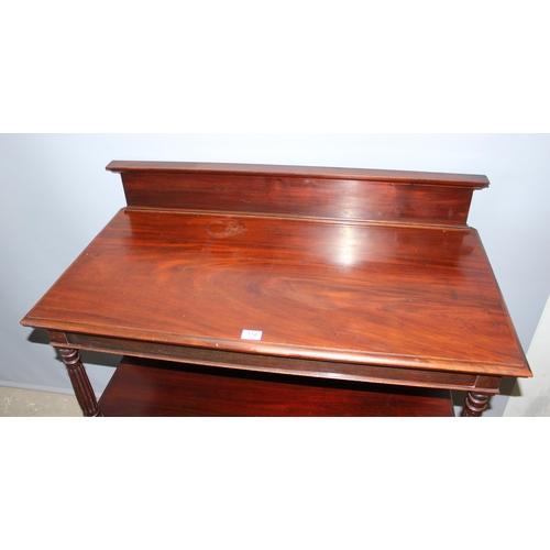 156 - Victorian Mahogany buffet stand with drawers approx. 107cm wide