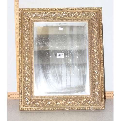 497 - An antique style gilt framed mirror, approx 54cm x 44cm