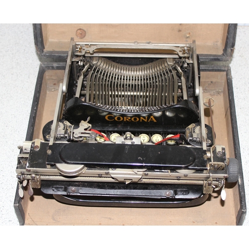 715 - Antique Corona No.3 folding typewriter in original box