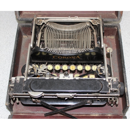 716 - Antique Corona No.3 folding typewriter in original box