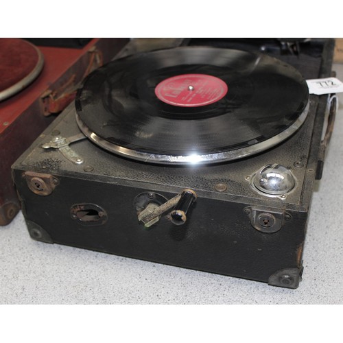 874 - Columbia 201 gramophone & an Orchorsol gramophone in red case