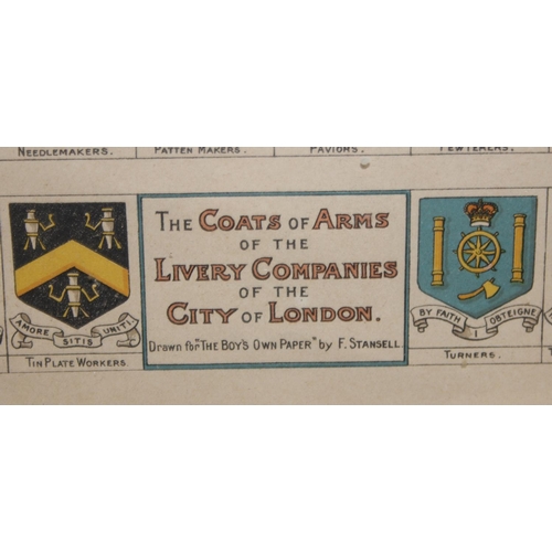 508 - Coats of Arms of the Livery Companies of the City of London. Illustration from The Boy's Own Annual ... 