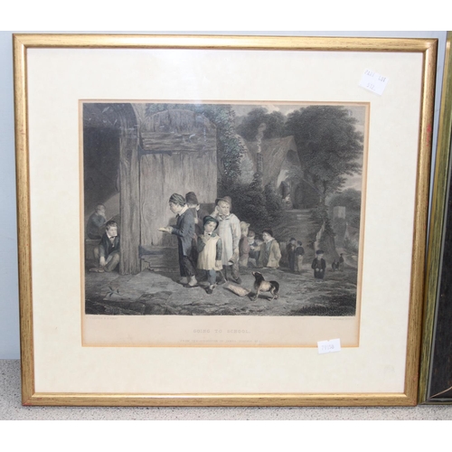 512 - 2 framed antique prints, 