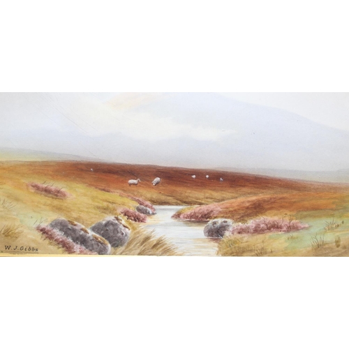 519 - W.J. Gibbs (XX), 2 antique watercolours in gilt frames of Scottish highland landscapes, each approx ... 