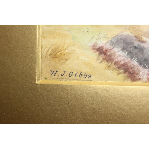 519 - W.J. Gibbs (XX), 2 antique watercolours in gilt frames of Scottish highland landscapes, each approx ... 