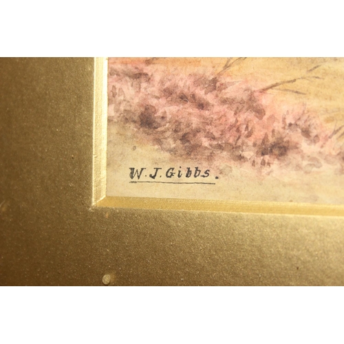 519 - W.J. Gibbs (XX), 2 antique watercolours in gilt frames of Scottish highland landscapes, each approx ... 