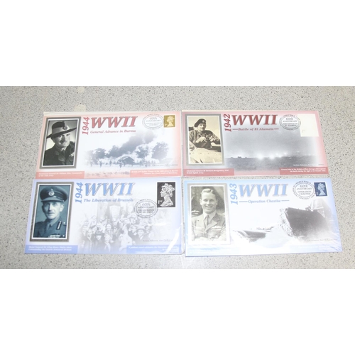 641 - Stamps - 17 Commemorative WW2 covers, GB.