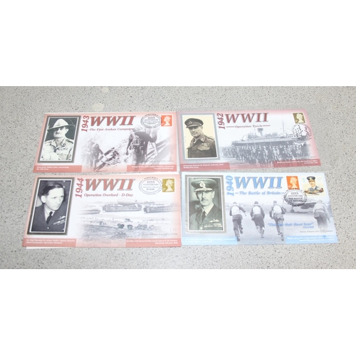 641 - Stamps - 17 Commemorative WW2 covers, GB.