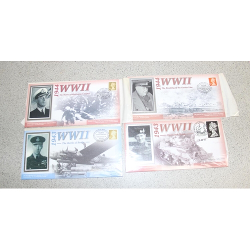 641 - Stamps - 17 Commemorative WW2 covers, GB.