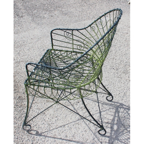 349 - A set of 4 Victorian style wirework garden chairs