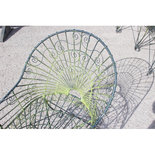 349 - A set of 4 Victorian style wirework garden chairs