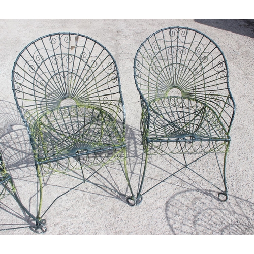 349 - A set of 4 Victorian style wirework garden chairs