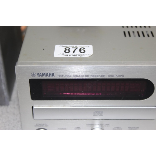 876 - Yamaha CRX-M170 CD receiver, a pair of Mordaunt-Short MS302 speakers and a digital arial