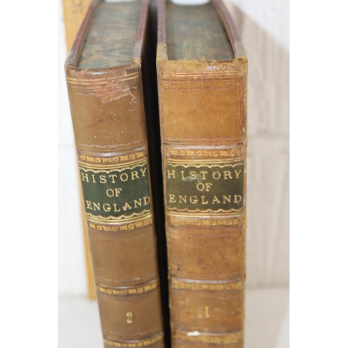 587A - John Cassell's Illustrated History of England, 2 half leather bound volumes, 1857