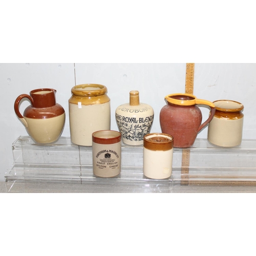 1827 - Qty of vintage stoneware jugs and pots etc, some with advertising