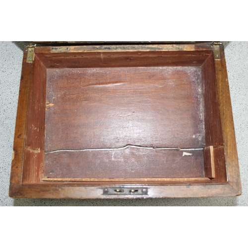 298 - 5 assorted antique and later wooden boxes and leather cases etc and a retro wooden stool box